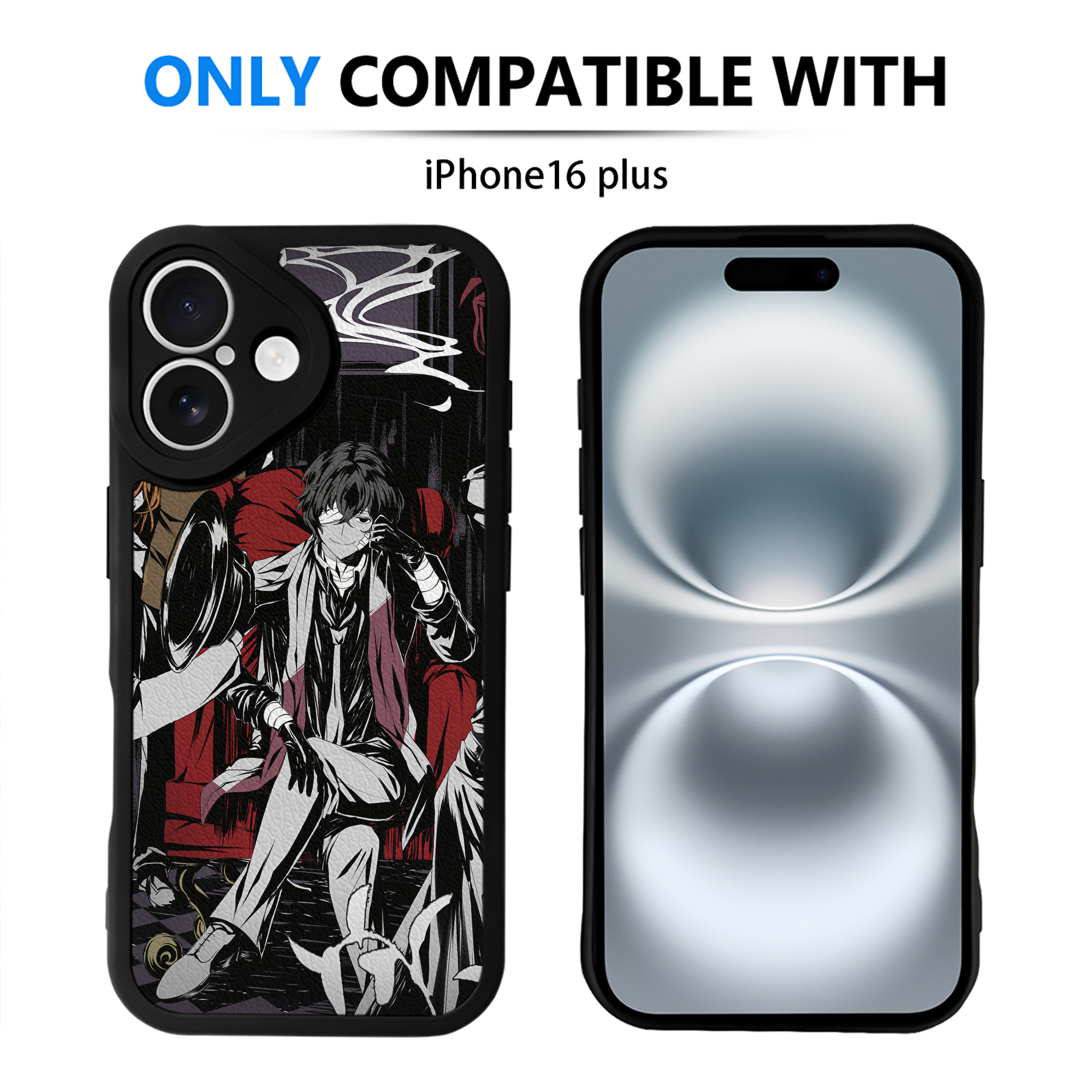 （画像用） 文豪ストレイドッグス Bungo Stray Dogs 【iPhone 16シリーズ対応】シリコンスマホケース（レザー調） 材質：シリコン